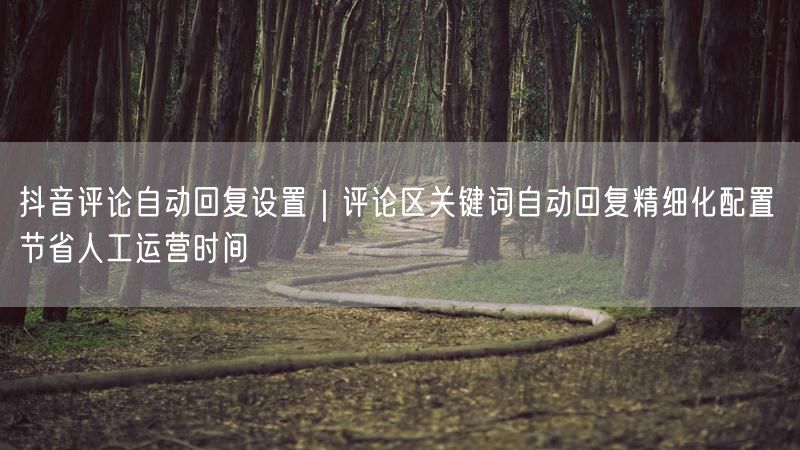 抖音评论自动回复设置｜评论区关键词自动回复精细化配置 节省人工运营时间