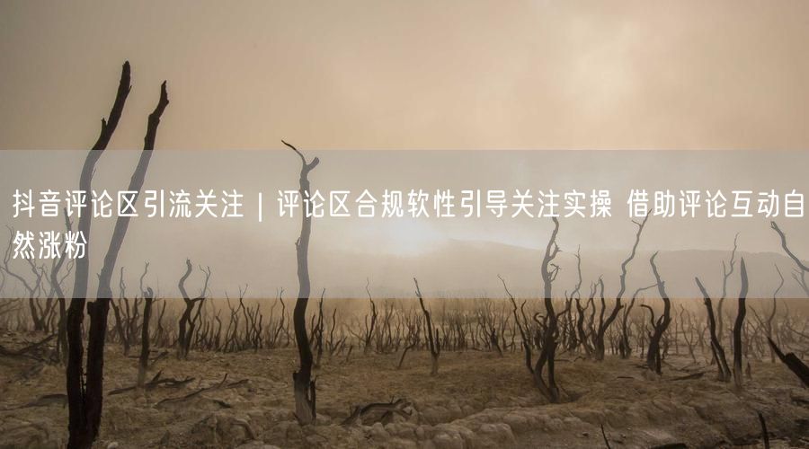 抖音评论区引流关注｜评论区合规软性引导关注实操 借助评论互动自然涨粉