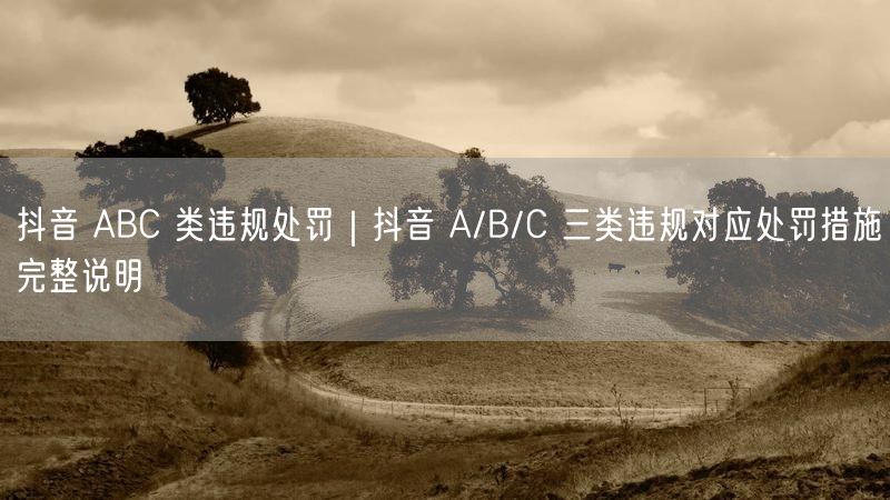 抖音 ABC 类违规处罚｜抖音 A/B/C 三类违规对应处罚措施完整说明