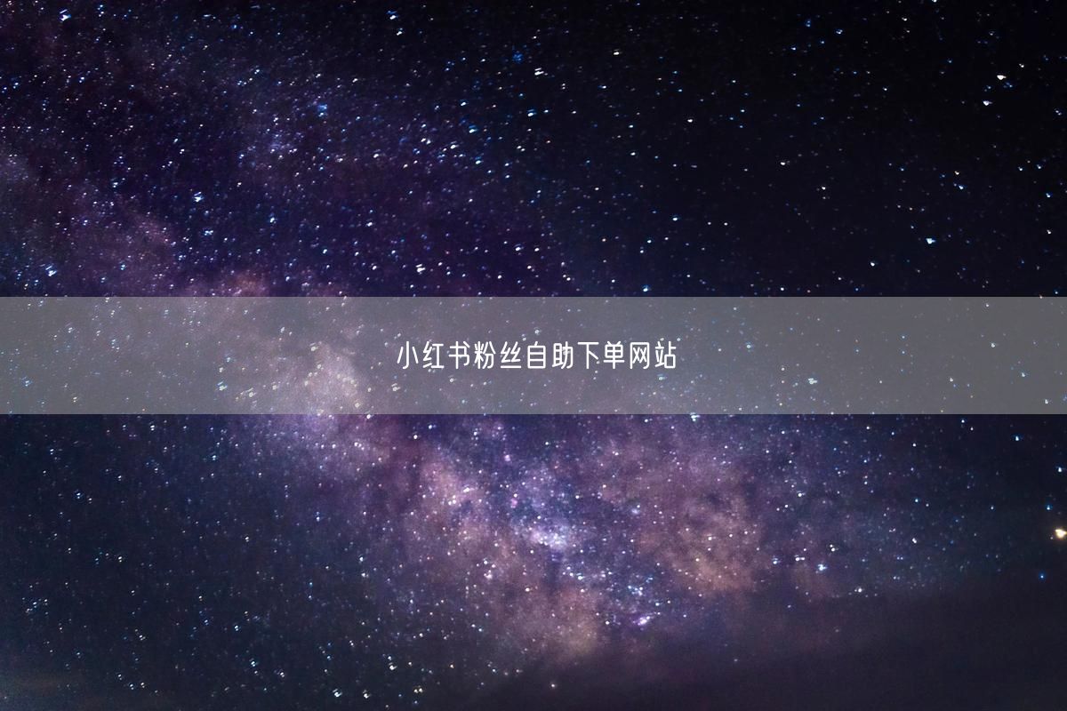 小红书粉丝自助下单网站