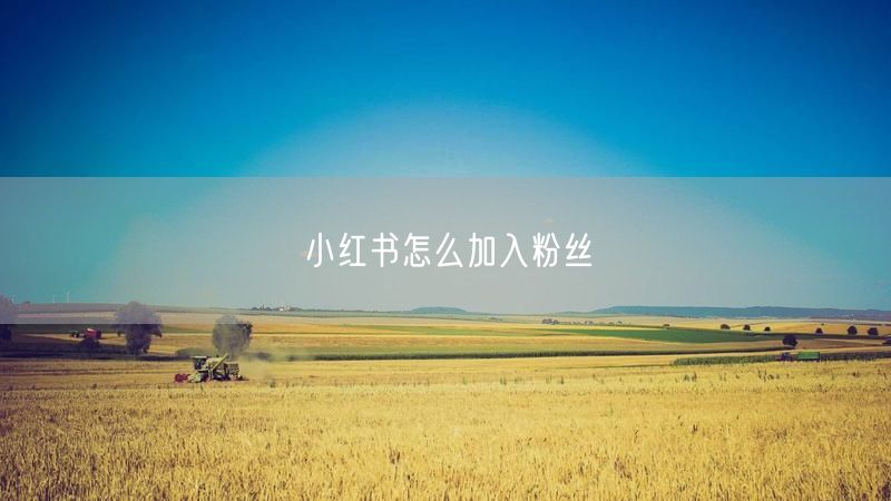 小红书怎么加入粉丝