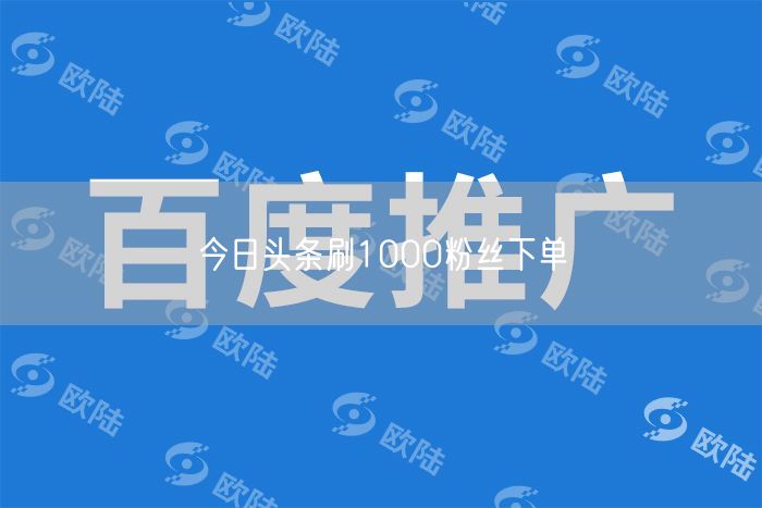 今日头条刷1000粉丝下单