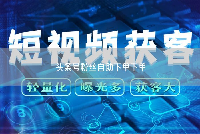 头条号粉丝自助下单下单