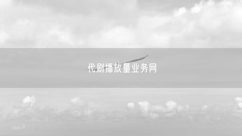 代刷播放量业务网