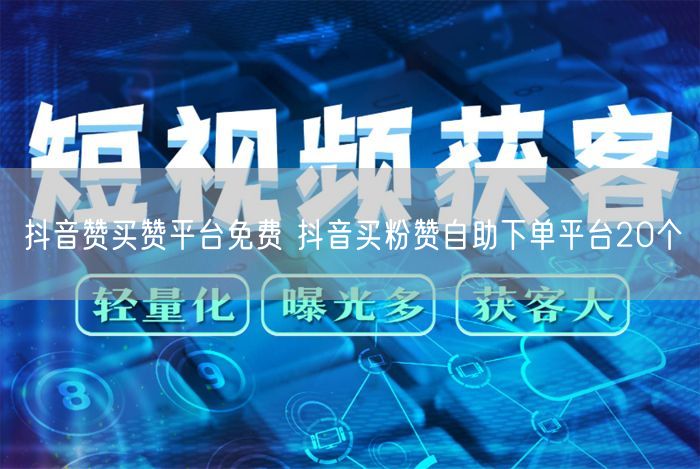 抖音赞买赞平台免费 抖音买粉赞自助下单平台20个