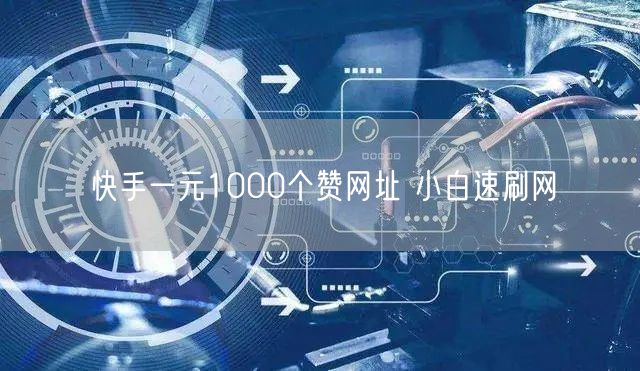 快手一元1000个赞网址 小白速刷网