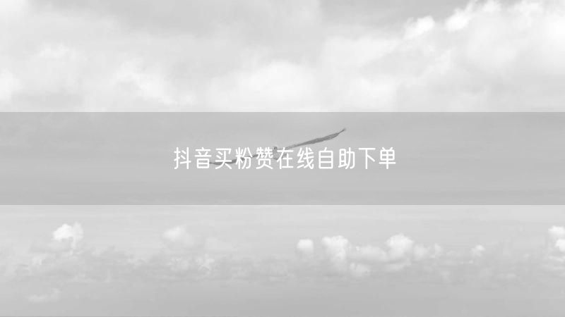 抖音买粉赞在线自助下单