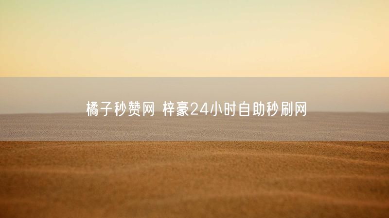 橘子秒赞网 梓豪24小时自助秒刷网