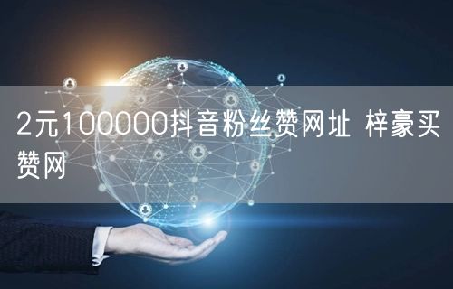 2元100000抖音粉丝赞网址 梓豪买赞网