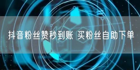 抖音粉丝赞秒到账 买粉丝自助下单