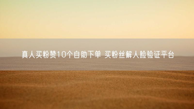 真人买粉赞10个自助下单 买粉丝解人脸验证平台