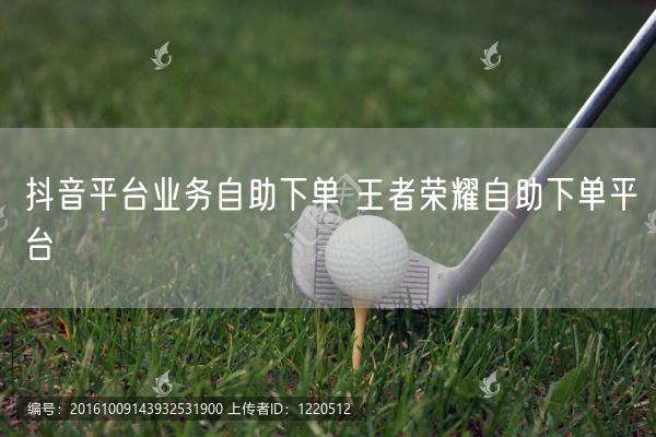 抖音平台业务自助下单 王者荣耀自助下单平台