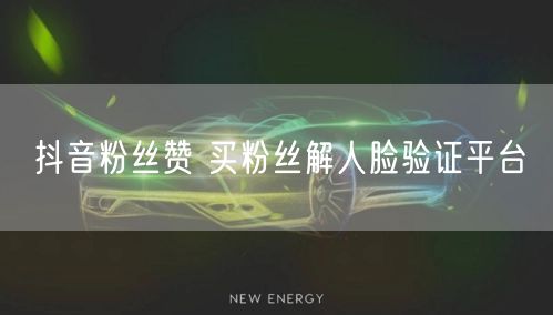抖音粉丝赞 买粉丝解人脸验证平台