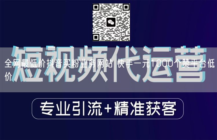 全网最低价抖音买粉业务网站 快手一元1000个赞平台低价