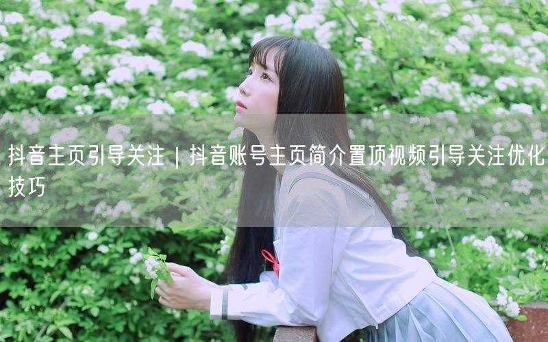 抖音主页引导关注｜抖音账号主页简介置顶视频引导关注优化技巧